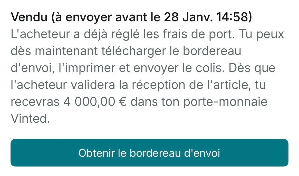 Preuve de vente