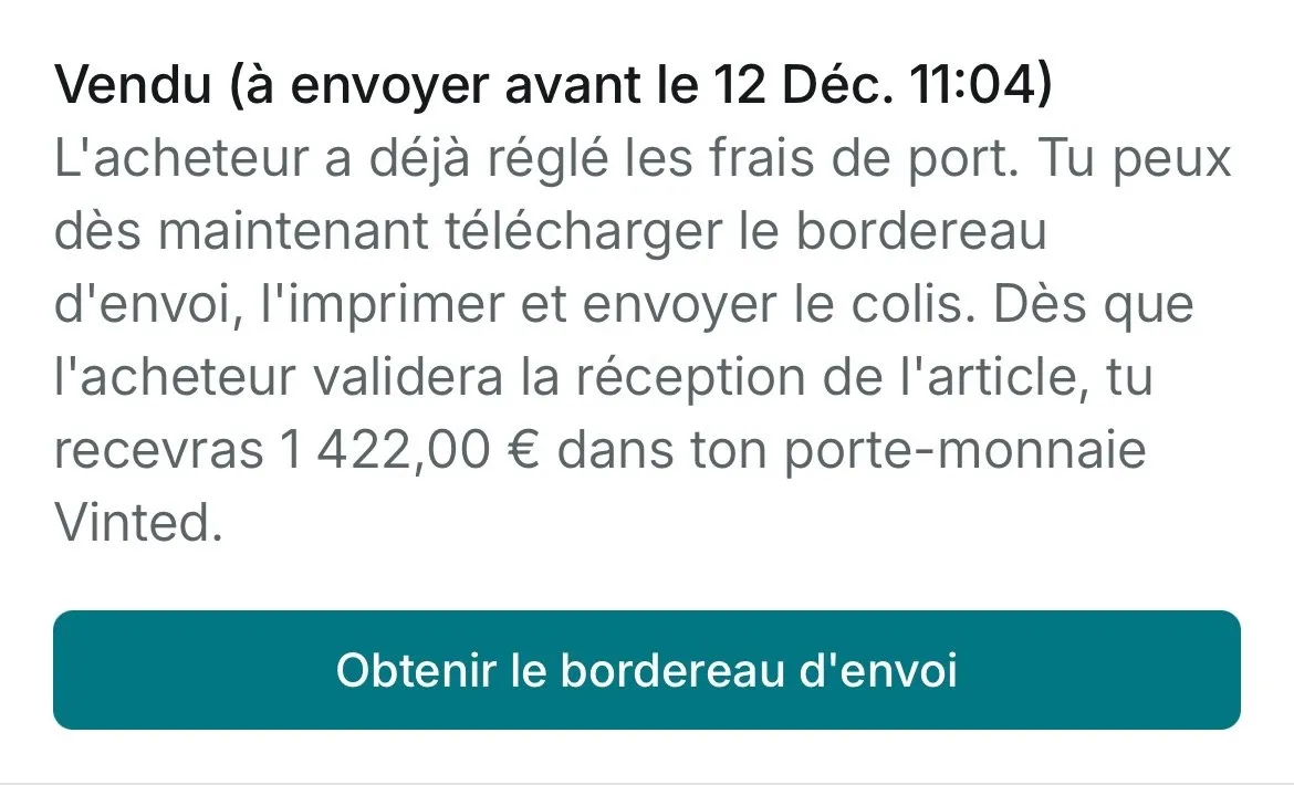 Preuve de vente
